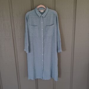 Wrap London Shirt Dress Size 6 Women Minimalist Linen Cotton Pockets Textured